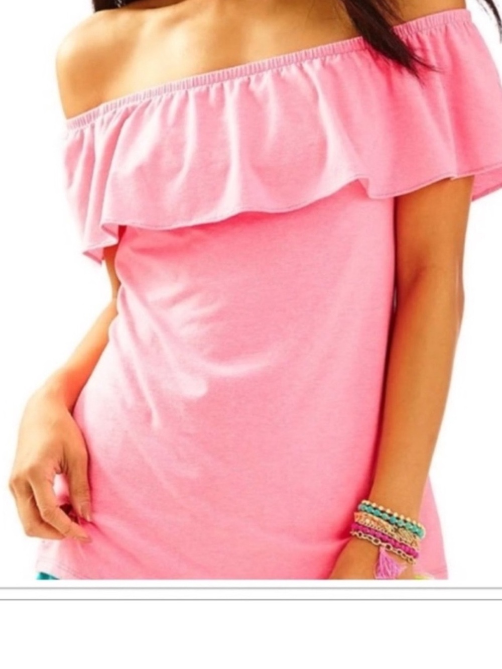 NWT NEW Size XXS Lilly Pulitzer
Fortuna Off Shoulder Ruffled Top